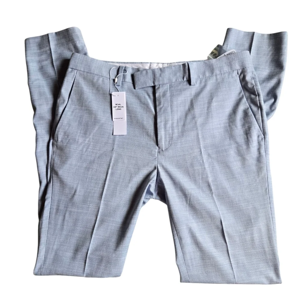 Dress Suit Pants Skinny Light Blue